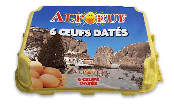 Négoce d'oeufs Alpoeuf Gap : boite d'oeufs datés